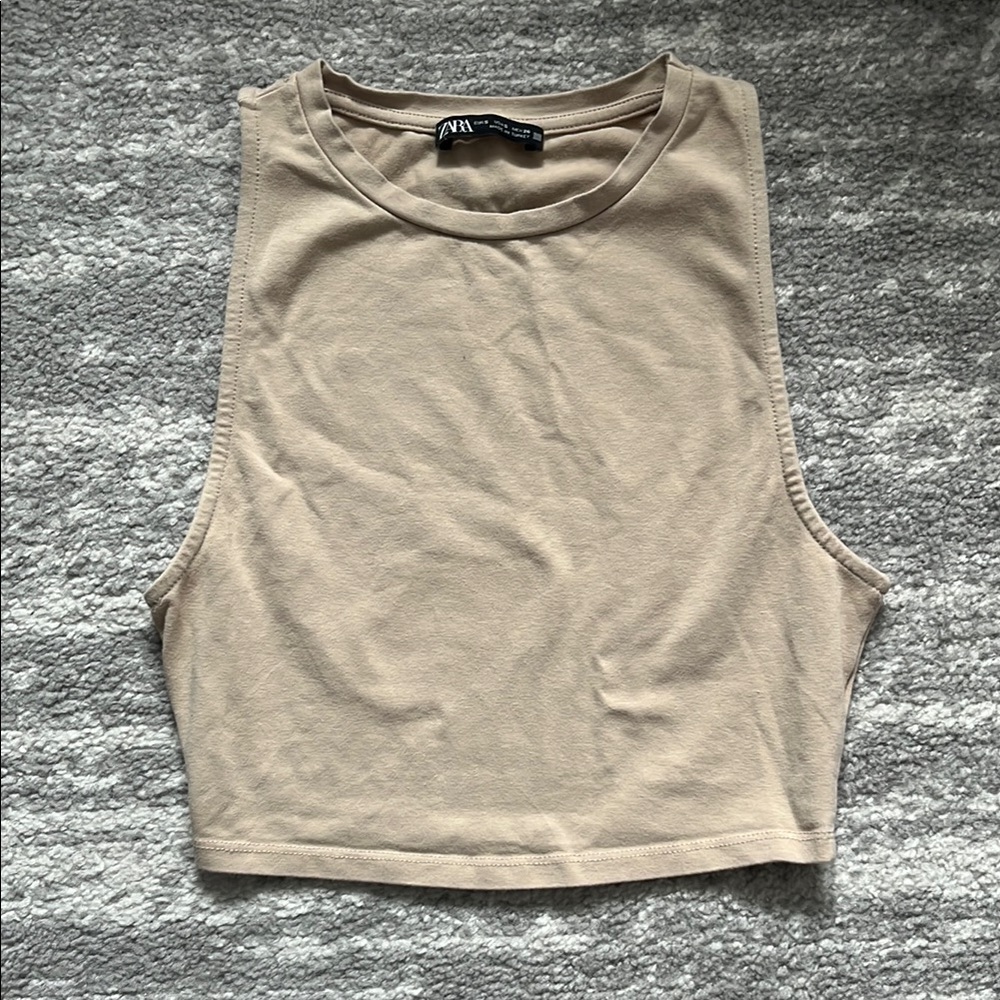 Zara Beige Muscle Tee